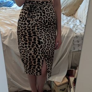Leopard wrap skirt